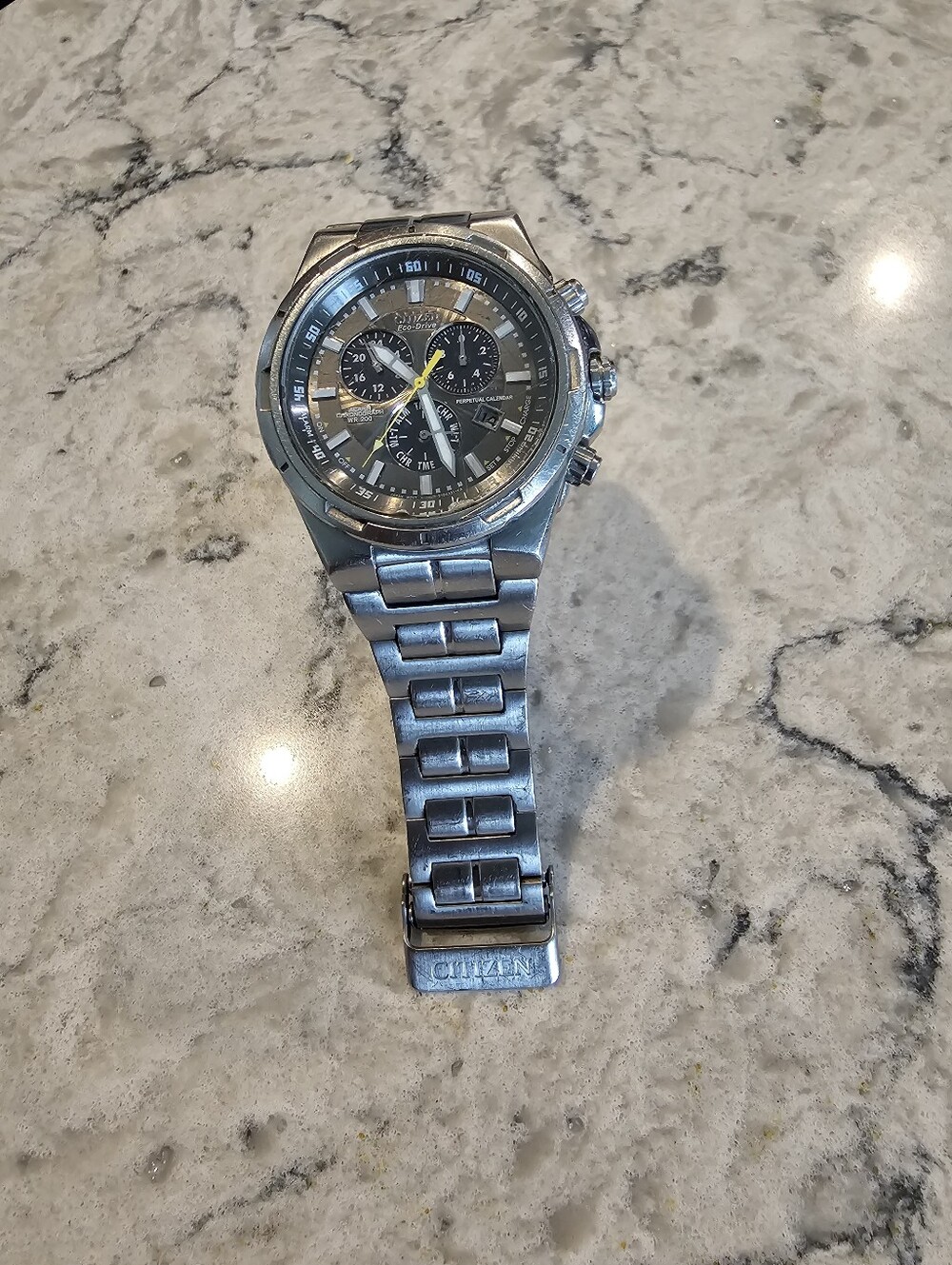Citizen Eco-Drive Perpetual Calendar Alarm Chronograph, model BL5430-51H - Picture 8 of 11